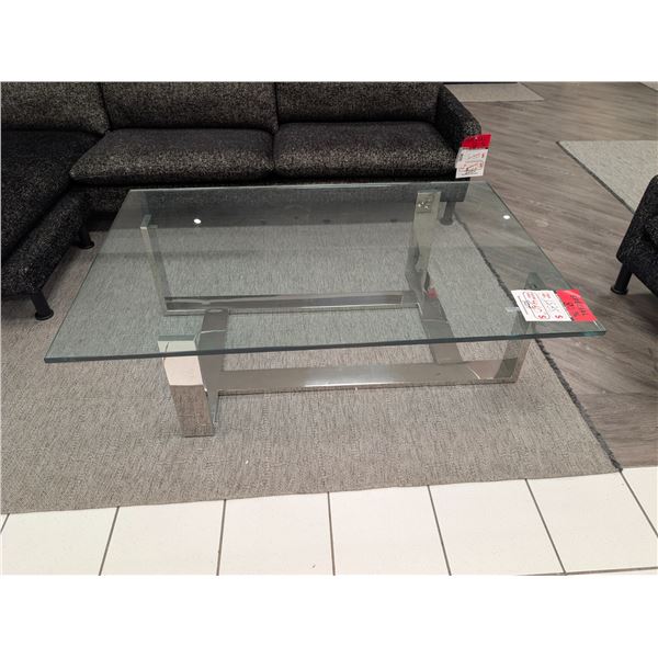 TABLE À CAFÉ RECTANGULAIRE (VERRE/CHROME) #CTB200A #CTA990B #CNT42675 & #CNT42699 59,5 PO X 30,5 PO 