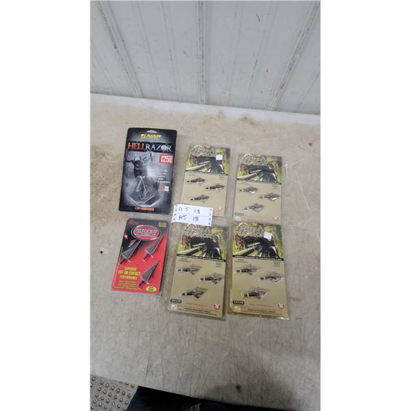 NAP Hellrazor 125-Grain, Muzzy, and Turkey Terror 100-Grain Broadhead Packs, 6 Total Arrow Heads
