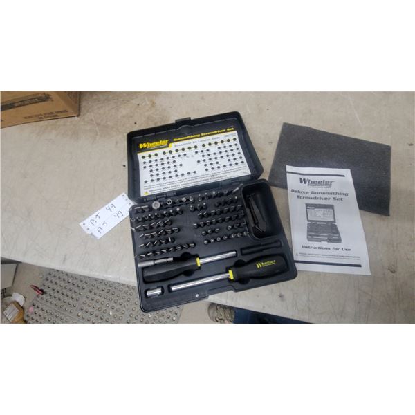 Wheeler Engineering Deluxe Gunsmithing Screwdriver Set with Case and Instructions