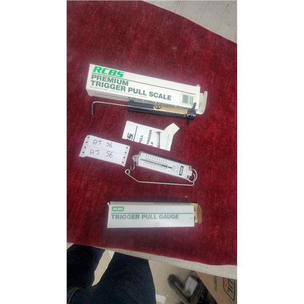 RCBS Premium Trigger Pull Scale and RCBS Trigger Pull Gauge with Original Boxes