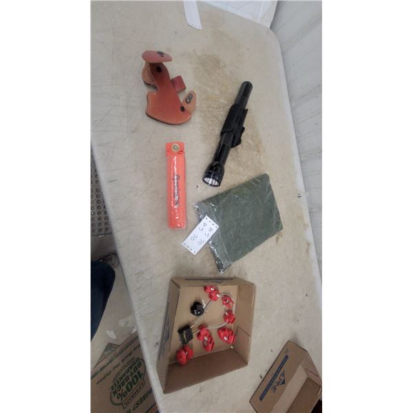 Mag-Lite D-Cell Flashlight with Belt Holster, Leather Holster, Remington Case, and More