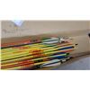 Image 4 : Assorted Archery Arrows with Metal Target Points in Yellow, Orange, and Black