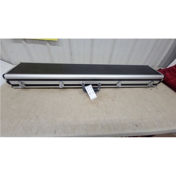 Black and Silver Aluminum-Trimmed Hard Rifle/Shotgun Case with Egg-Crate Foam Interior
