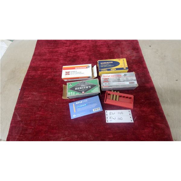 A .30-30 Winchester Ammunition: Winchester Super-X, Herter's, Dominion CIL, 82 Rounds.