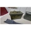 Image 2 : 2 Ammo Cans 7 x 12 x 6" Including 1976 Canadian MK1 9mm, Gun Sock, and Camouflage Balaclava