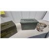 Image 3 : 2 Ammo Cans 7 x 12 x 6" Including 1976 Canadian MK1 9mm, Gun Sock, and Camouflage Balaclava