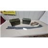 Image 5 : 2 Ammo Cans 7 x 12 x 6" Including 1976 Canadian MK1 9mm, Gun Sock, and Camouflage Balaclava