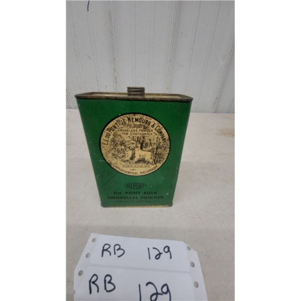 Vintage DuPont Bulk Smokeless Shotgun Powder 8 Ounce Tin by E.I. Du Pont De Nemours & Company.