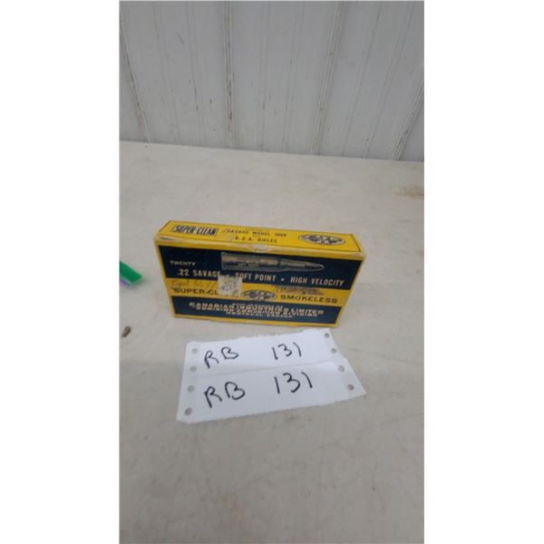 Vintage Dominion Super-Clean .22 Savage Soft Point High Velocity Smokeless Ammunition, 20 Rounds.