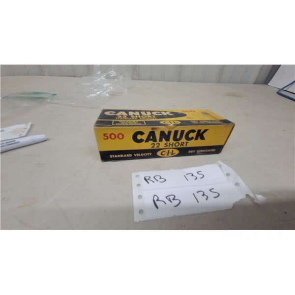 CIL Canuck 22 Short Standard Velocity Rimfire Ammunition, Box of 500 Rounds.