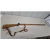 Image 1 : Replica Flintlock Long Rifle with Brass Inlay, Leather Wrap, and Carrying Strap 52" Long Decortive