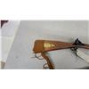 Image 2 : Replica Flintlock Long Rifle with Brass Inlay, Leather Wrap, and Carrying Strap 52" Long Decortive