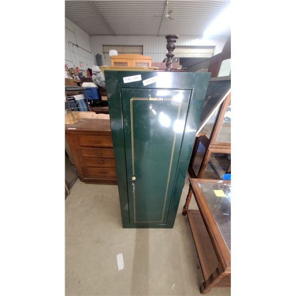 Stack-On Green Steel Gun Security Cabinet with Key Lock and Gold Pinstriping 55 x 21 x 16"