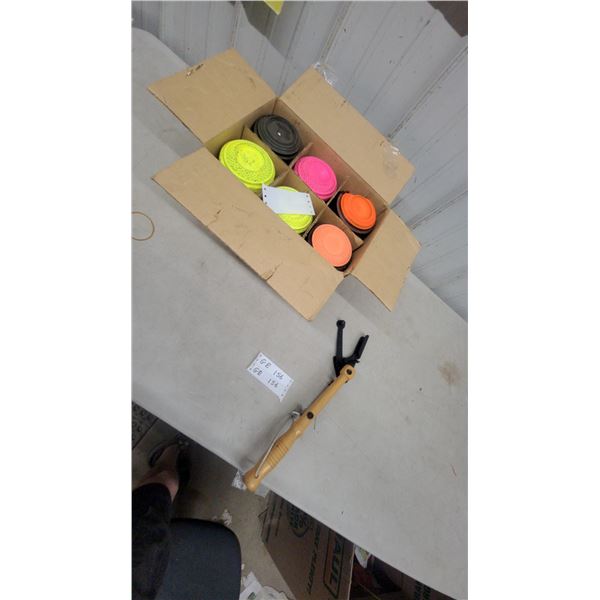 Lawry Clay Targets in Assorted Colors and Handheld Clay Target Thrower