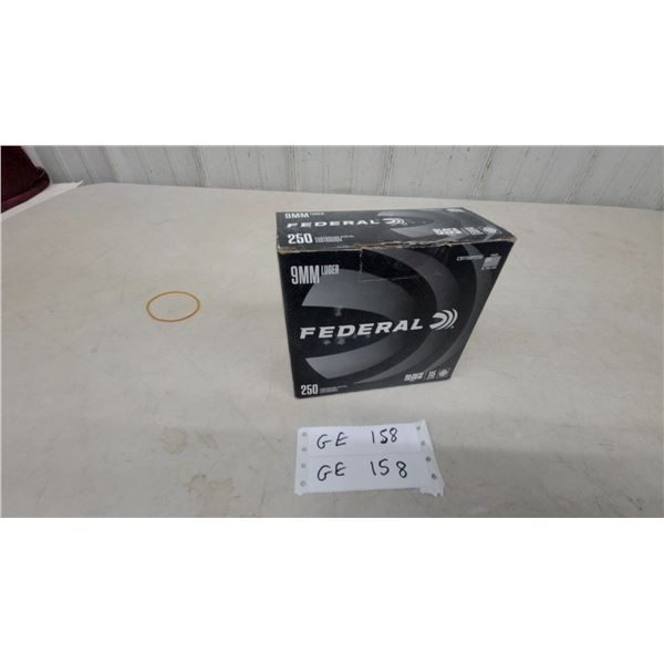 Federal Black Pack 9mm Luger 115 Grain FMJ Centerfire Pistol Cartridges, 250 Count Box.