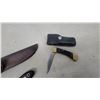 Image 6 : Grohmann D.H. Russell Original Belt Knife with Leather Sheath 10" and Lockback Buck Folding Knife