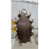 Image 2 : Antique Rustic Wall-Mounted Rack with Ten Taxidermied Deer Hoof Pegs on Shaped Wood Plaque 58 x 30"
