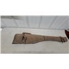 Image 1 : Brown Suede Leather Rifle/Shotgun Case with Carrying Handle and Buckle Straps