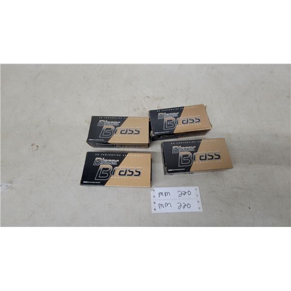 Four Boxes of Blazer Brass 9mm Luger Ammo 115 Grain FMJ Ammunition 200 Rounds.