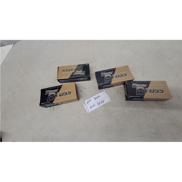Blazer Brass 9mm Luger Ammo 115 Grain FMJ Centerfire Cartridges, Model 5200, 4 Boxes of 50 Total