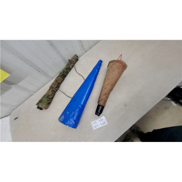 3 Elk Bugle Tube Calls: Camouflage, Blue Tape, and Handmade Bark