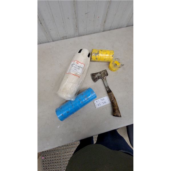 Beef Tubing (28 m, 1 kg), Hatchet, and Marking Tape