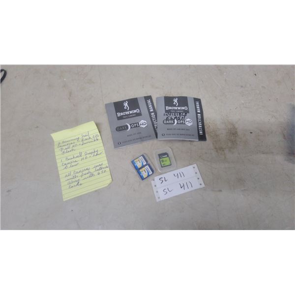 Browning Trail Cameras Dark Ops HD and Invisible Flash Manuals, Lexar 2GB and HME 8GB SD Cards