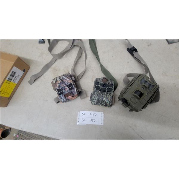 Lot of 3 Trail Cameras w/ Manuals and Memory Cards