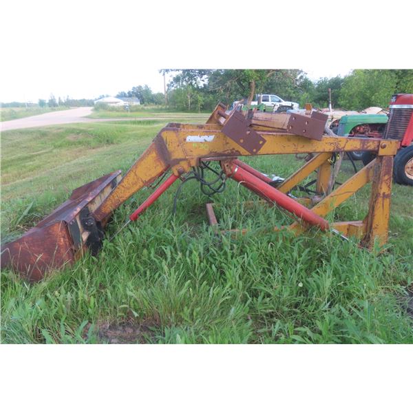 Demkiw Mfg. Front End Loader w/ 80" Bucket and Tractor Mounts off MF 185