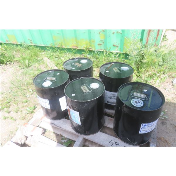 5 x 5 Gallon Steel Pails of Liquid Release, Sealed