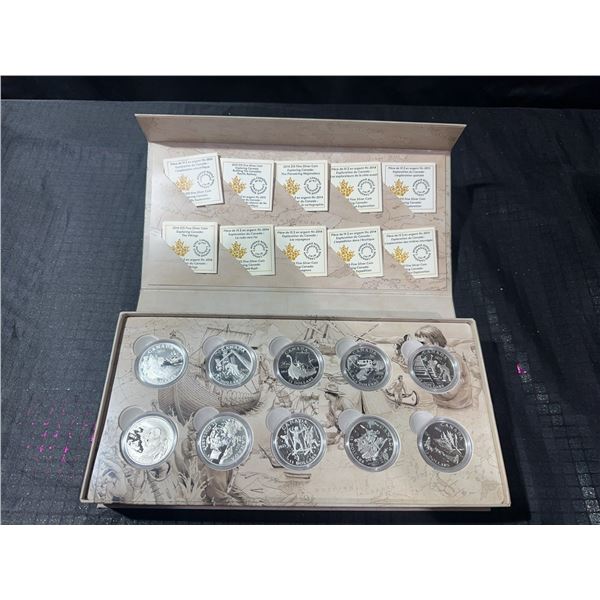 2014-2015 Royal Canadian Mint $15 Fine Silver Coin Set Exploring Canada