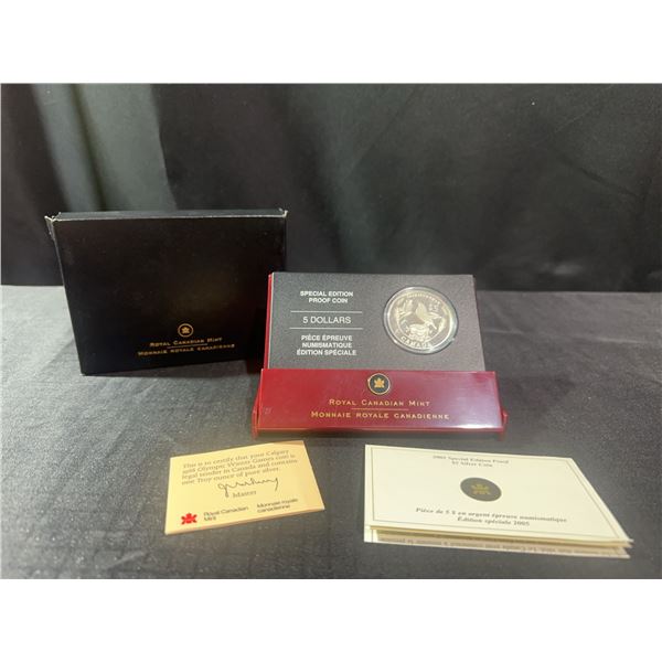 2005 Royal Canadian Mint $5 Saskatchewan Silver Proof Coin