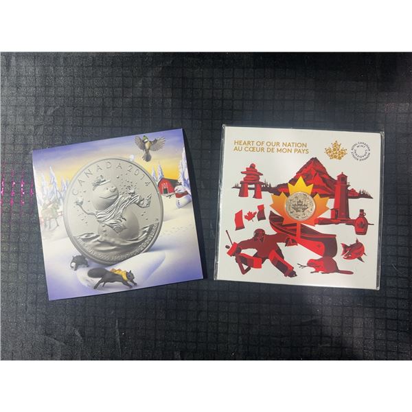 2017 and 2014 Royal Canadian Mint Fine Silver Collector Coins