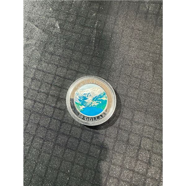 2003 Canada $20 99.99% Silver Coin with Colour Lake Scene