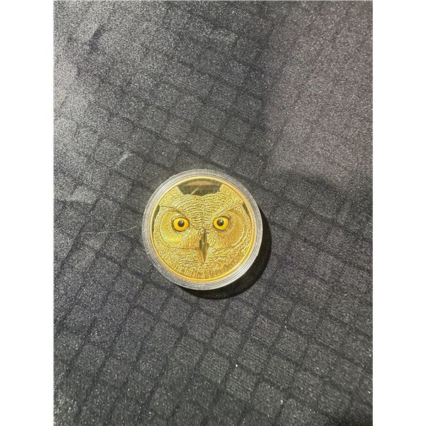 2017 Canada 15 Dollars 99.99% Silver Gold-Plated Owl Coin