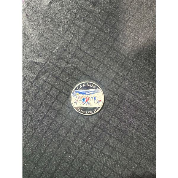2013 Canada $10 99.99% Silver Coin, Colourized Winter Scene