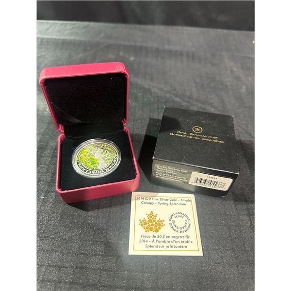 2014 $20 Fine Silver Coin Maple Canopy Spring Splendour