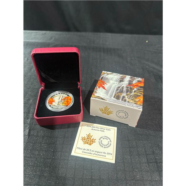 2014 $20 Fine Silver Coin – Autumn Falls, Royal Canadian Mint, 99.99% Pure