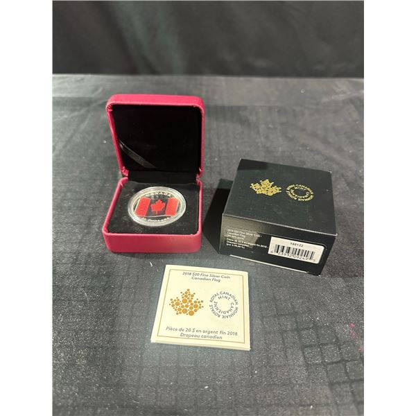 2018 Canada $20 Fine Silver Coin National Flag 99.99%
