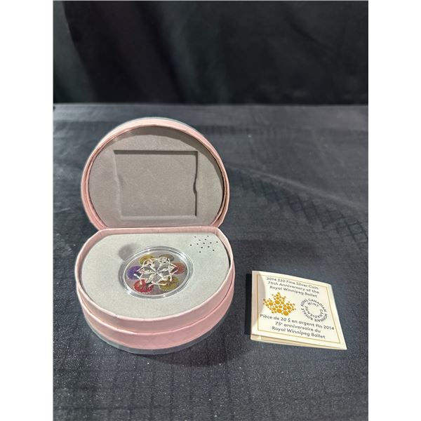 2014 $20 Fine Silver Coin Royal Winnipeg Ballet Lovers 7500 Mintage
