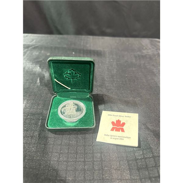 2004 Proof Silver Dollar, Royal Canadian Mint, Ship Design