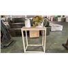 Image 1 : METAL FRAME WOOD TOP TABLE WITH ASSORTED ROPE TABLE MEASURES APPROX 29"L X 18"D X 35"H