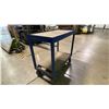 Image 2 : BLUE METAL FRAME WOOD TOP 2 TIER MOBILE SHOP CART