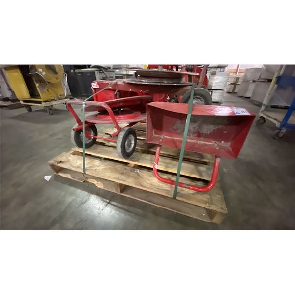 PALLET OF 3 METAL MOBILE BANDING/STRAPPING CARTS