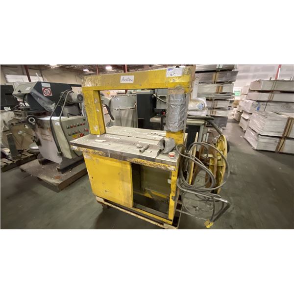 STRAPACK RQ-8 YELLOW MOBILE AUTOMATIC STRAPPING MACHINE APPROX 4'L X 2'D X 5'H