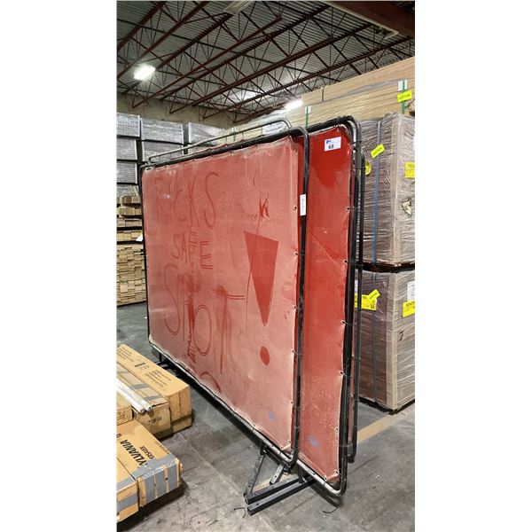 GROUP OF 8 INDUSTRIAL WELDING SCREENS APPROX 8.5'L