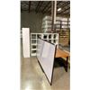 Image 1 : GROUP OF ASSORTED OFFICE FURNITURE- CABINET, BOOKSHELVES, TABLE & WHITEBOARD