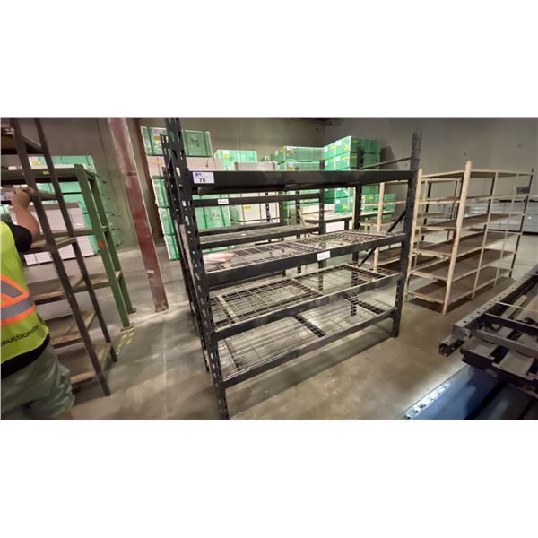 HUSKY 4-LEVEL BLACK METAL ADJUSTABLE SHELF RACKING