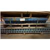 Image 7 : BLUE INDUSTRIAL PALLET RACKING- (2) 140" UPRIGHTS, (6) 16 FT SIDE RAILS & METAL SHELF BRACKETS
