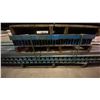 Image 8 : BLUE INDUSTRIAL PALLET RACKING- (2) 140" UPRIGHTS, (6) 16 FT SIDE RAILS & METAL SHELF BRACKETS